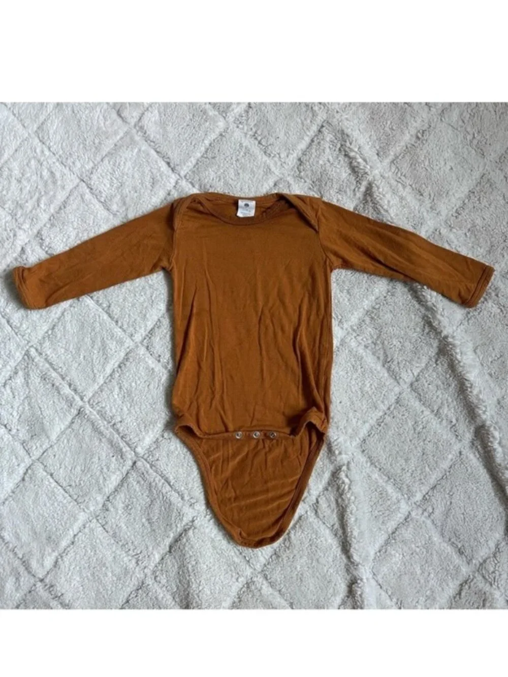 Kate Quinn | Rust Long Sleeve Lap Neck Onesie Bodysuit | Size 12-18 Months